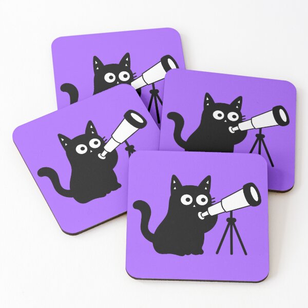 Item preview, Cute Cat Stargazing With Telescope Under The Stars Astronomy Space Kitty designed and sold by DibujandoPorfa.