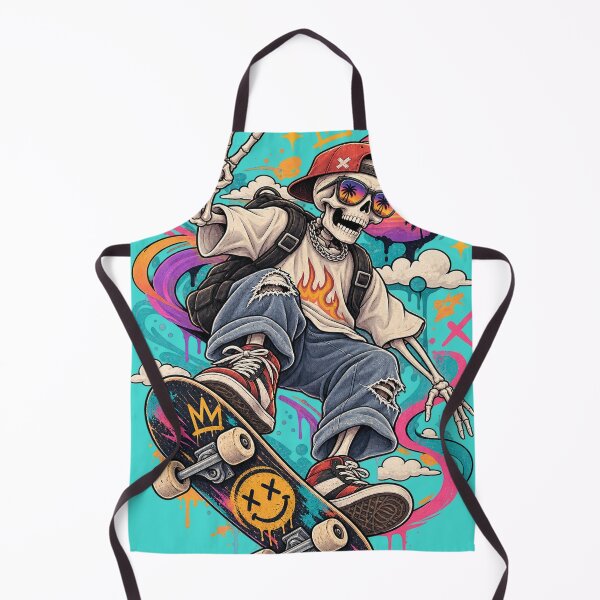 Item preview, Retro Skeleton Skateboard Street Art – Vintage Skater Illustration designed and sold by LmonioressXxx.