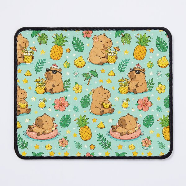 Item preview, Capybara Pineapple Tropical Pattern designed and sold by Soft Berry Studio.