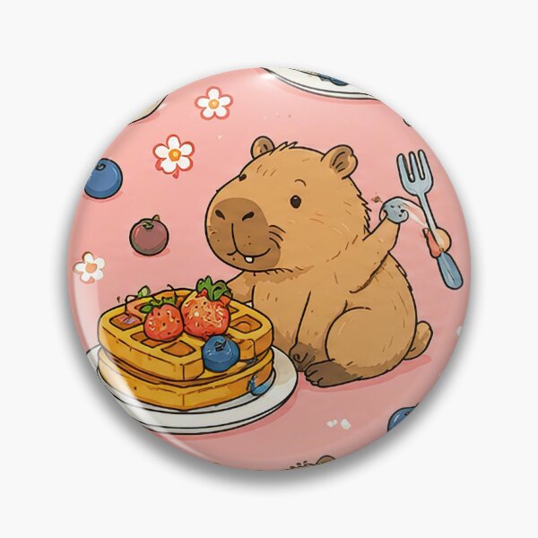 Item preview, Capybara Waffle Breakfast Pattern designed and sold by Soft Berry Studio.