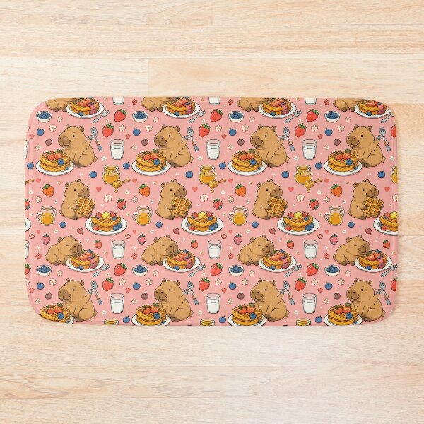 Item preview, Capybara Waffle Breakfast Pattern designed and sold by Soft Berry Studio.
