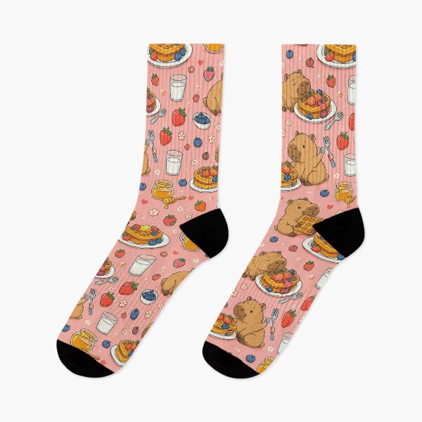 Item preview, Capybara Waffle Breakfast Pattern designed and sold by Soft Berry Studio.
