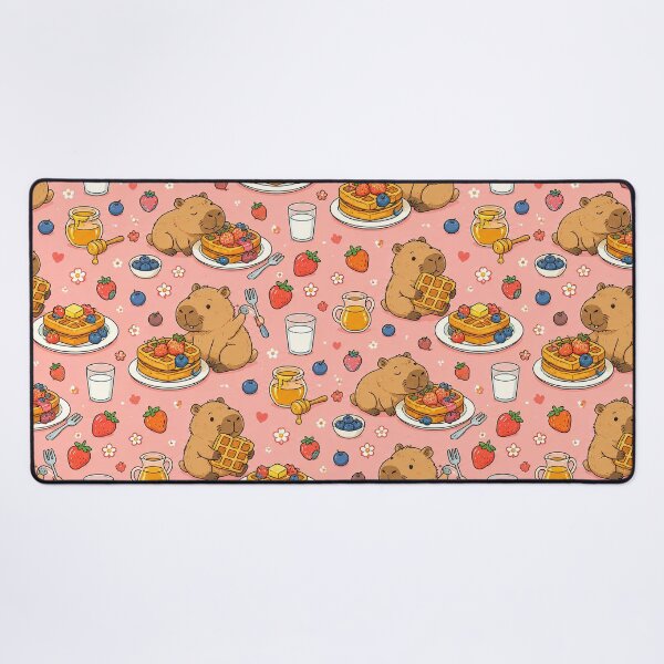 Item preview, Capybara Waffle Breakfast Pattern designed and sold by Soft Berry Studio.