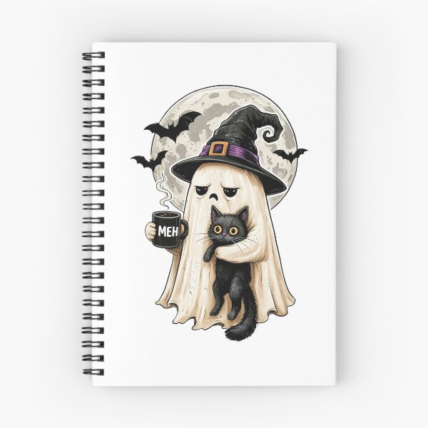 Item preview, Halloween Ghost Holding Black Cat designed and sold by studio-ssaam.