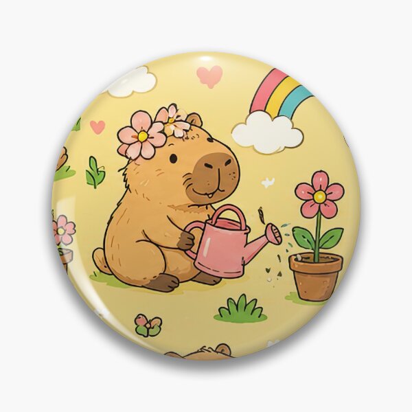 Item preview, Capybara Rainbow Gardening Pattern designed and sold by Soft Berry Studio.