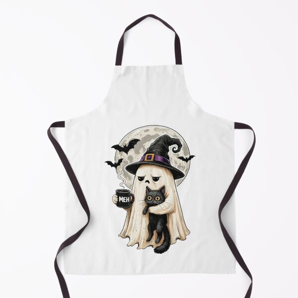 Item preview, Halloween Ghost Holding Black Cat designed and sold by studio-ssaam.
