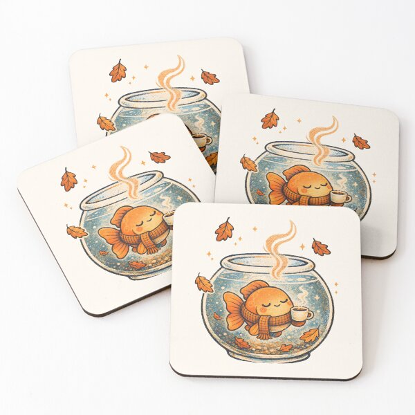 Item preview, Cozy Goldfish in Sweaty Scarf Coffee in Bowl designed and sold by ScorPion-theory.