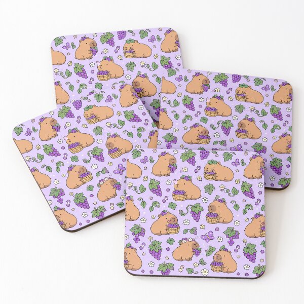 Item preview, Capybara Grape Harvest Pattern designed and sold by Soft Berry Studio.
