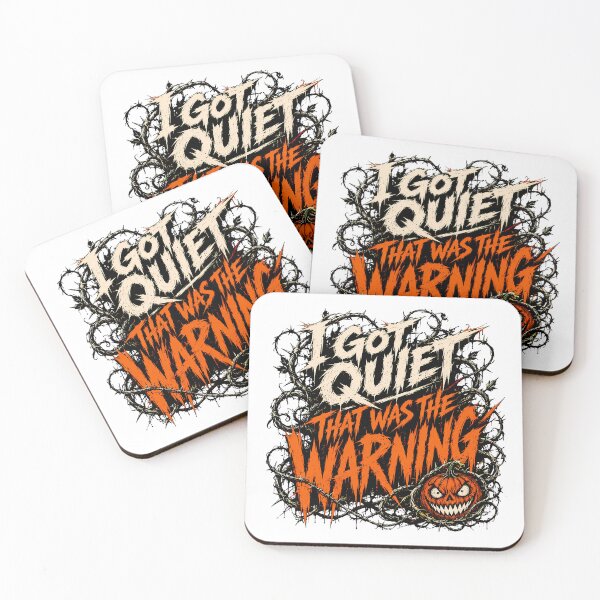 Item preview, Spooky Goth Quiet Warning Pumpkin Horror Quote designed and sold by chattsuede.