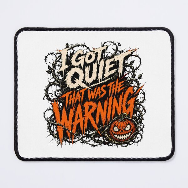 Item preview, Spooky Goth Quiet Warning Pumpkin Horror Quote designed and sold by chattsuede.