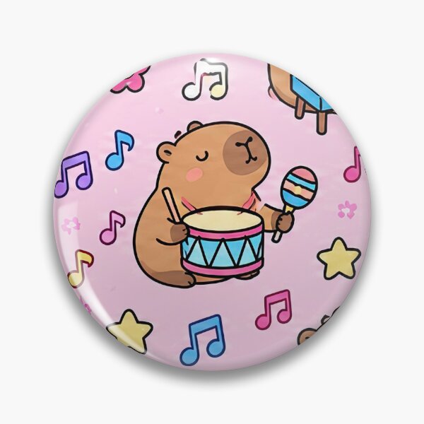 Item preview, Capybara Music Party Pattern designed and sold by Soft Berry Studio.