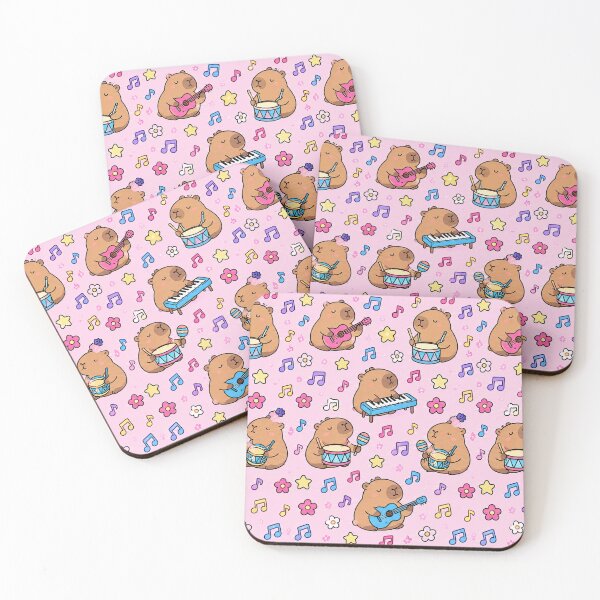 Item preview, Capybara Music Party Pattern designed and sold by Soft Berry Studio.