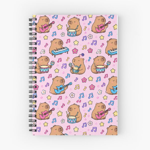 Item preview, Capybara Music Party Pattern designed and sold by Soft Berry Studio.