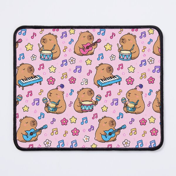 Item preview, Capybara Music Party Pattern designed and sold by Soft Berry Studio.