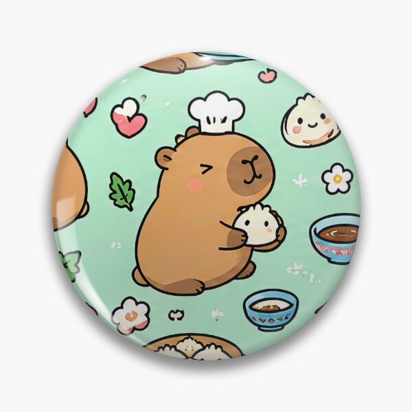 Item preview, Capybara Dumpling Party Pattern designed and sold by Soft Berry Studio.