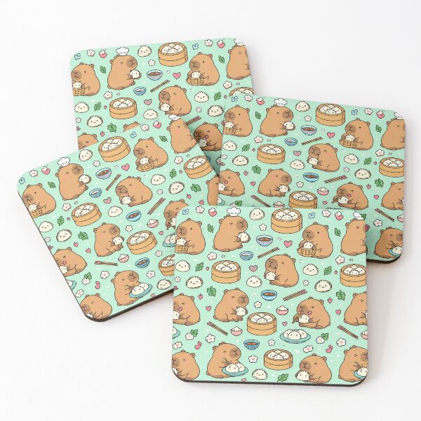 Item preview, Capybara Dumpling Party Pattern designed and sold by Soft Berry Studio.