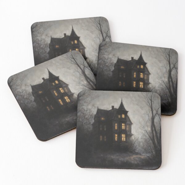 Item preview, Gothic Haunted House In Mist At Dusk Painting designed and sold by DarkHolyQueen.