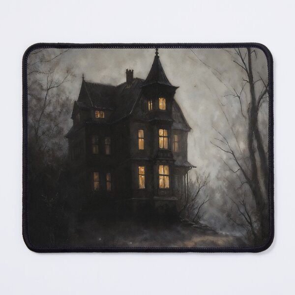 Item preview, Gothic Haunted House In Mist At Dusk Painting designed and sold by DarkHolyQueen.