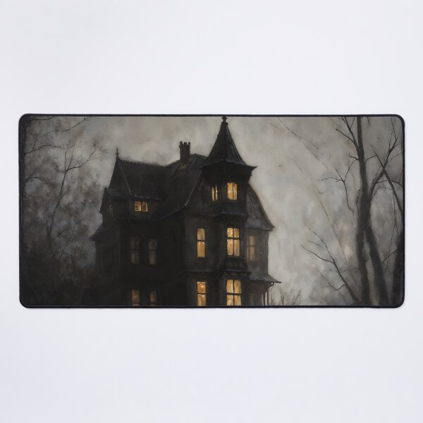 Item preview, Gothic Haunted House In Mist At Dusk Painting designed and sold by DarkHolyQueen.