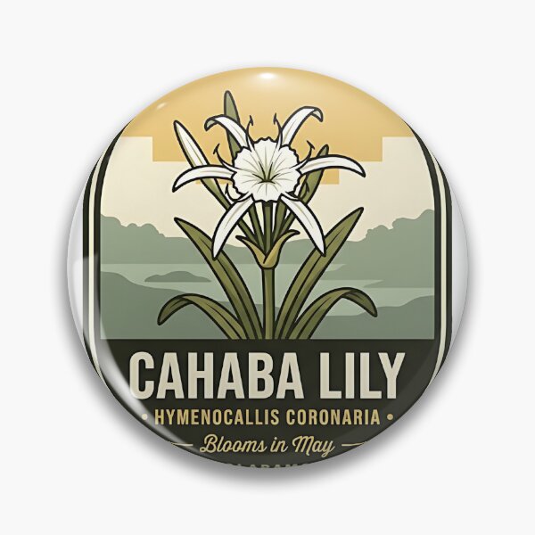 Item preview, Cahaba Lily Botanical Alabama Refuge Sticker designed and sold by DetourDgn.