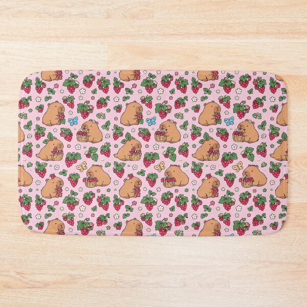 Item preview, Capybara Raspberry Garden Pattern designed and sold by Soft Berry Studio.