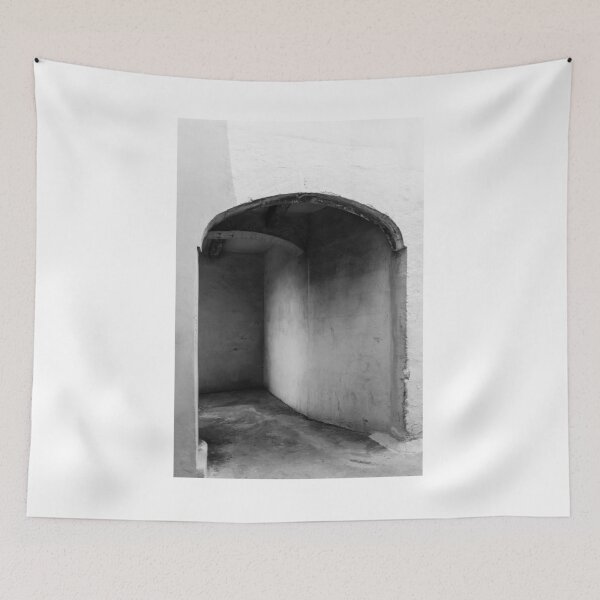 Item preview, Quiet Old Arched Entrance And Narrow Passageway In Moody Black And White Architectural Texture designed and sold by Nmallia.