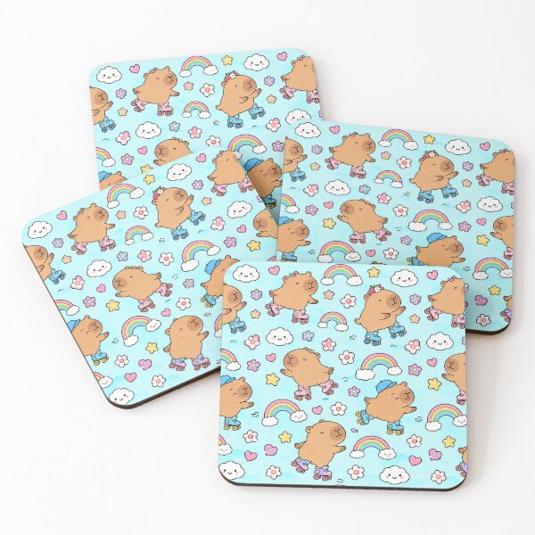Item preview, Capybara Roller Skating Pattern designed and sold by Soft Berry Studio.