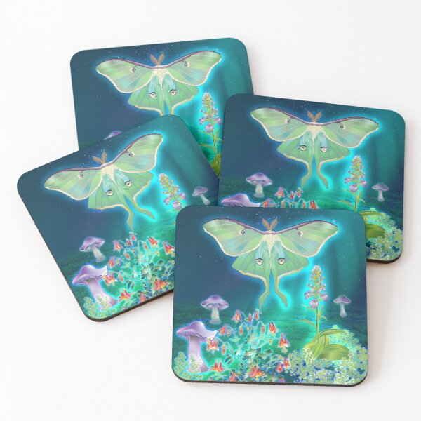 Item preview, Luna Moth, Columbine, Mushrooms, Fringed Orchid Moonscape designed and sold by Jedi-Artist.