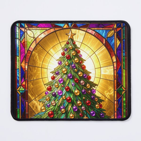 Item preview, Christmas Tree Stained Glass Window Holiday designed and sold by pinkal.