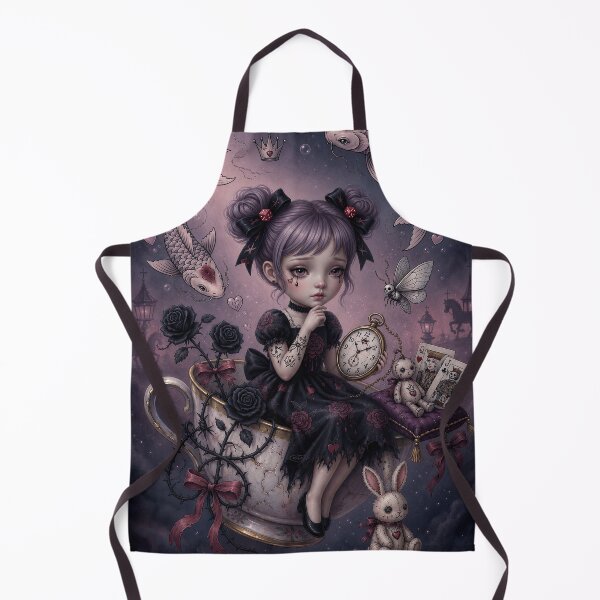 Item preview, Where Time Stands Still– Pop Surrealism Art, Gothic Cute Girl, Dark Whimsical Illustration designed and sold by Piagor.