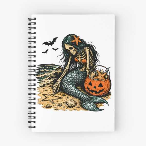 Item preview, Spooky Skeleton Mermaid Beach Halloween Gothic Fantasy designed and sold by chattsuede.