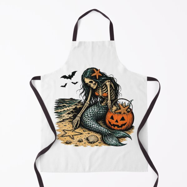 Item preview, Spooky Skeleton Mermaid Beach Halloween Gothic Fantasy designed and sold by chattsuede.