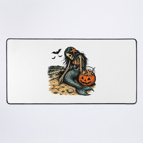 Item preview, Spooky Skeleton Mermaid Beach Halloween Gothic Fantasy designed and sold by chattsuede.