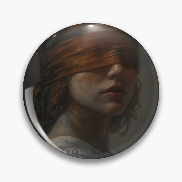 Item preview, Gothic Blindfolded Woman Portrait In Shadows Painting designed and sold by DarkHolyQueen.