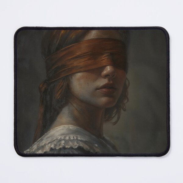 Item preview, Gothic Blindfolded Woman Portrait In Shadows Painting designed and sold by DarkHolyQueen.