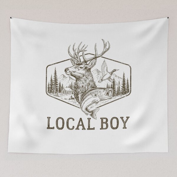 Item preview, Local Boy Deer Hunting Fishing Lover designed and sold by studio-ssaam.