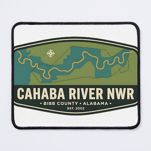 Item preview, Cahaba River NWR Alabama Map Badge Sticker designed and sold by DetourDgn.
