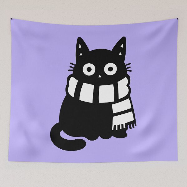 Item preview, Cute Cat Wearing Scarf Cozy Winter Kitty Cold Weather Adorable Cat designed and sold by DibujandoPorfa.