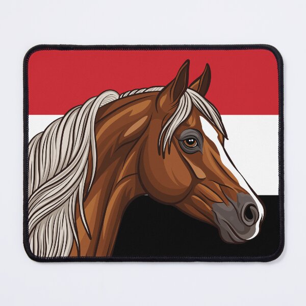 Item preview, An Abu' Urquob horse and the flag of Yemen designed and sold by Cheval-de-coeur.