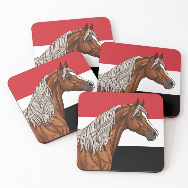 Item preview, An Abu' Urquob horse and the flag of Yemen designed and sold by Cheval-de-coeur.
