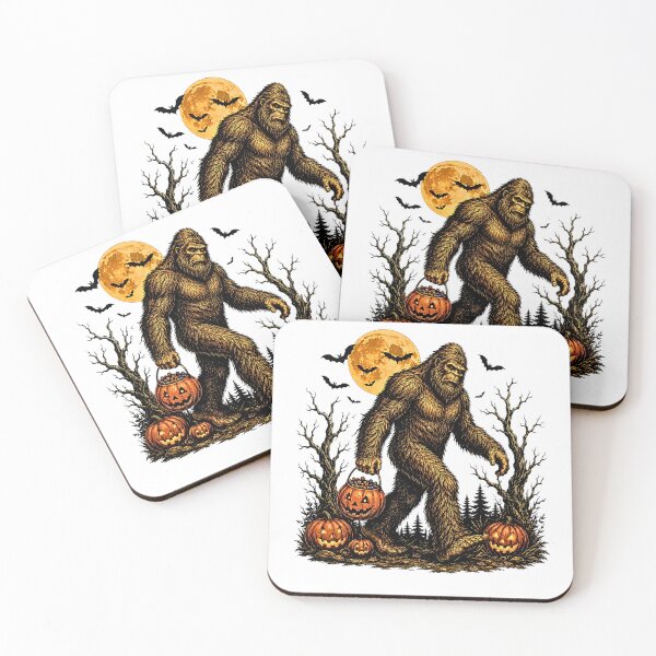 Item preview, Halloween Bigfoot Pumpkin Forest Sasquatch designed and sold by Rahamkshop.