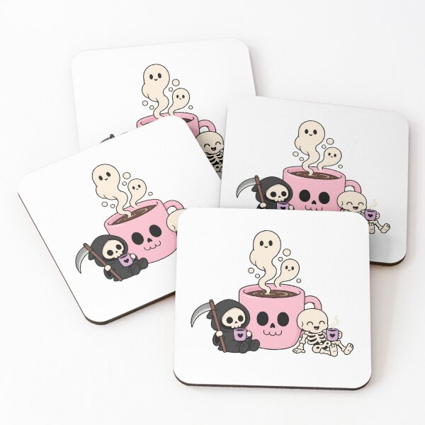 Item preview, Pastel Goth Skeleton Cup Cozy Spooky Coffee designed and sold by chattsuede.