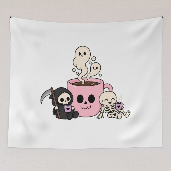 Item preview, Pastel Goth Skeleton Cup Cozy Spooky Coffee designed and sold by chattsuede.