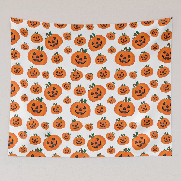 Item preview, Halloween Orange Pumpkins Print, Jack O Lantern Design designed and sold by bestggraphico.