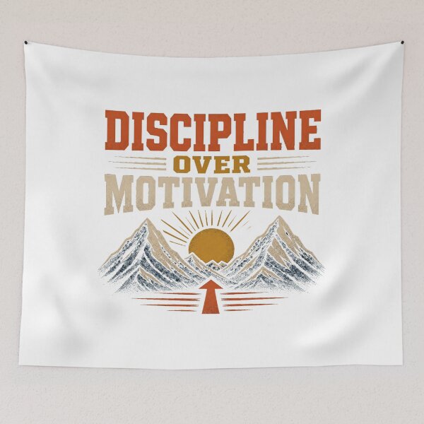 Item preview, Discipline Over Motivation Mountain — Light Version designed and sold by TheOddPrints.