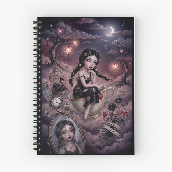 Item preview, Love Kills Slowly – Pop Surrealism Art, Gothic Cute Girl, Dark Whimsical Illustration designed and sold by Piagor.