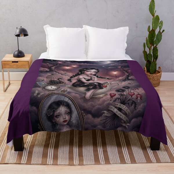 Item preview, Love Kills Slowly – Pop Surrealism Art, Gothic Cute Girl, Dark Whimsical Illustration designed and sold by Piagor.