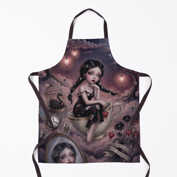 Item preview, Love Kills Slowly – Pop Surrealism Art, Gothic Cute Girl, Dark Whimsical Illustration designed and sold by Piagor.