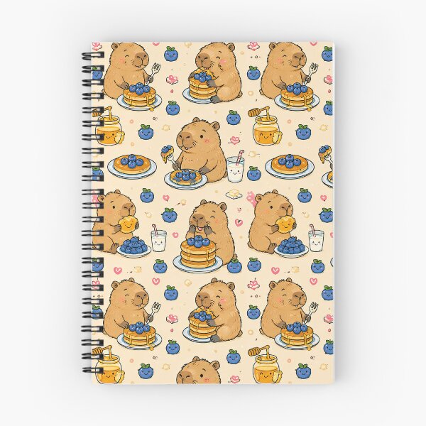 Item preview, Cute Capybara Blueberry Pancake Pattern designed and sold by Soft Berry Studio.
