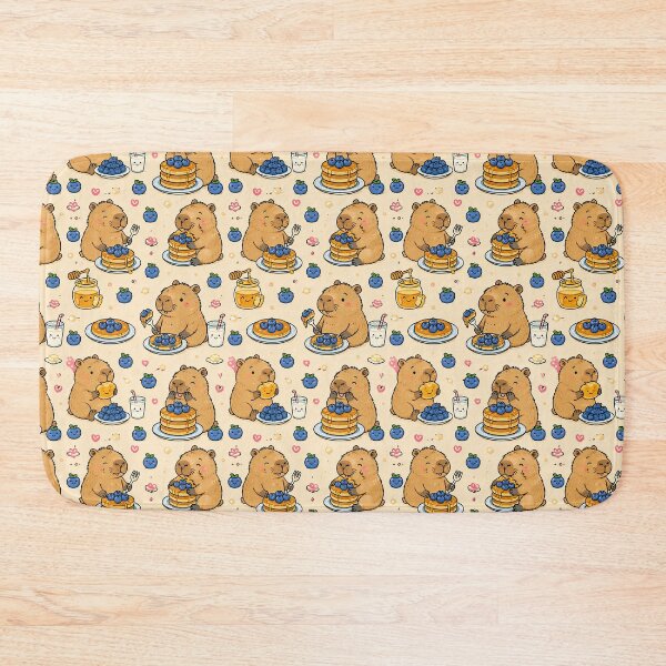 Item preview, Cute Capybara Blueberry Pancake Pattern designed and sold by Soft Berry Studio.